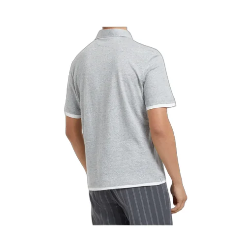 Layered Button-Up Polo Shirt
