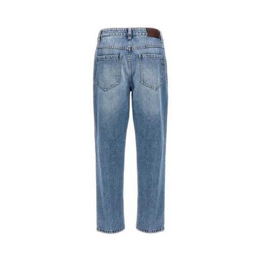 Shiny Bartack Straight Denim Jeans