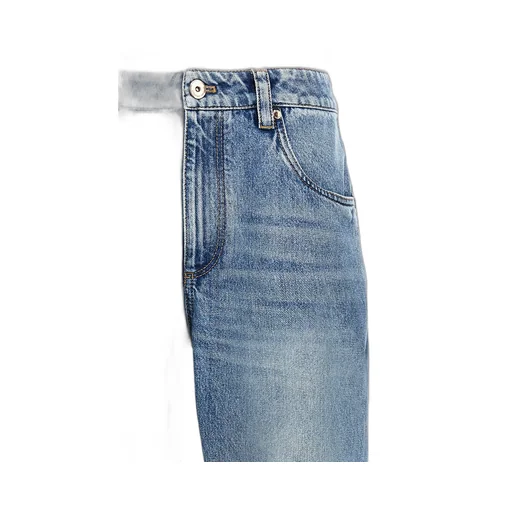 Shiny Bartack Straight Denim Jeans
