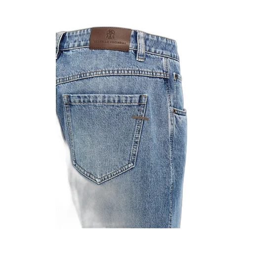 Shiny Bartack Straight Denim Jeans