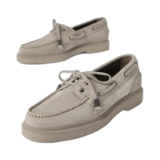 Monili-Chain Slip-On Boat Shoes