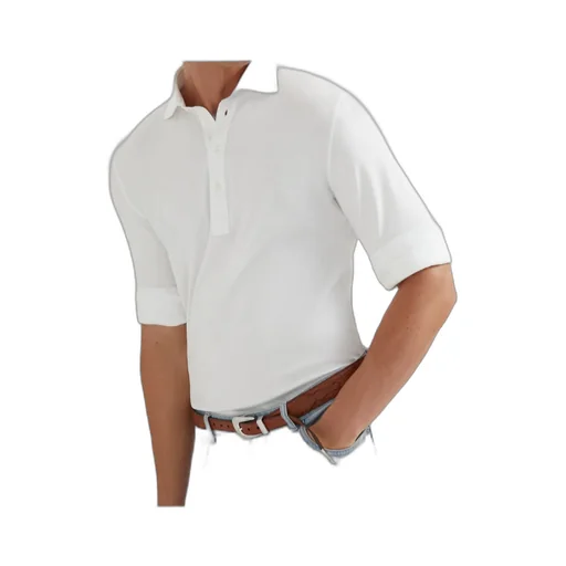 Long Sleeved Buttoned Polo Shirt