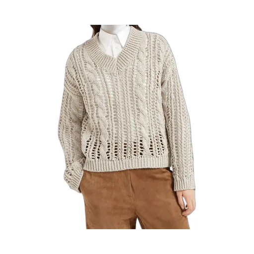 Cable-Knit Mesh Jumper