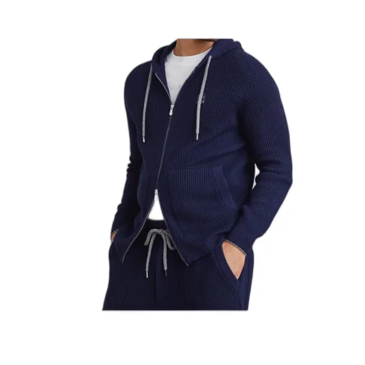 Logo Embroidered Zipped Cardigan