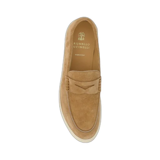 Penny-Slot Round-Toe Loafers