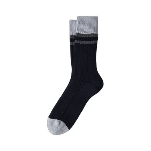 Striped Ribbed-Knit Ankle Socks