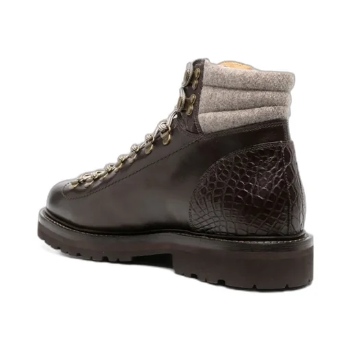 Round-Toe Lace-Up Ankle Boots