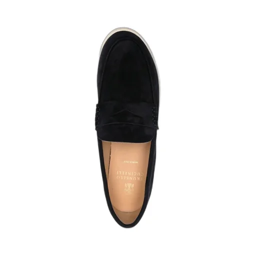 Penny-Slot Round-Toe Loafers