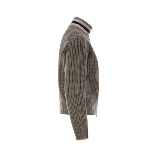 Zip-Up Ribbed-Knit Cardigan