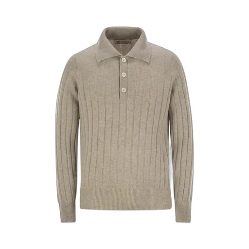 Long Sleeved Knitted Polo Jumper