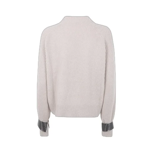 Embellished Cuffs Crewneck Jumper