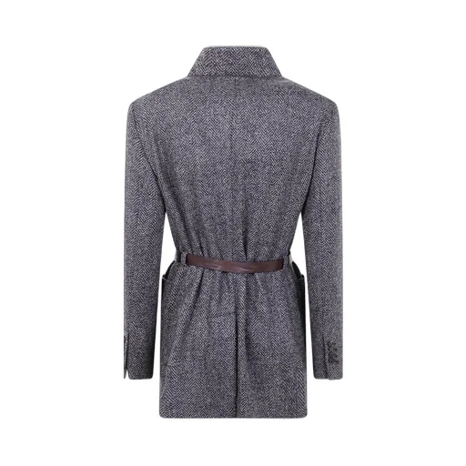 Belted Suit-Type Jacket