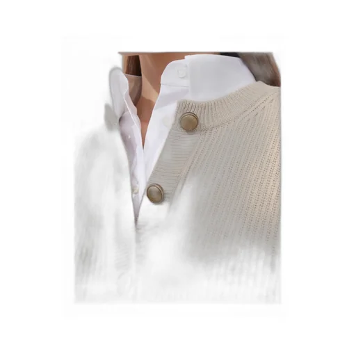English Ribbed-Knit Button-Up Cardigan