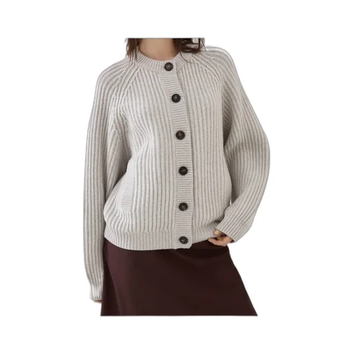 Ribbed Button-Up Cardigan