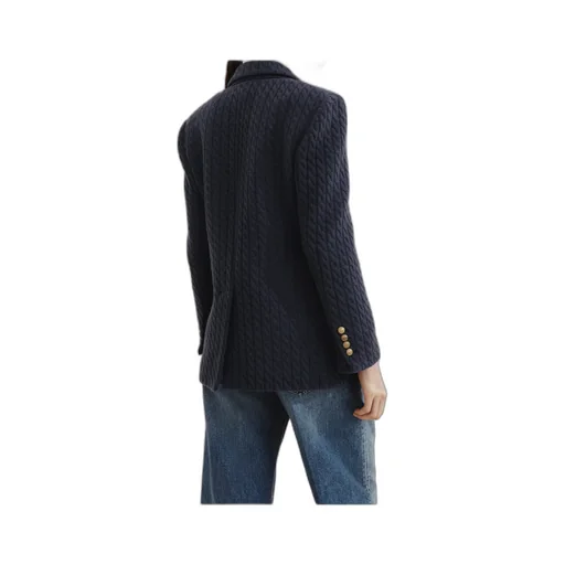 Double-Breasted Knitted Blazer