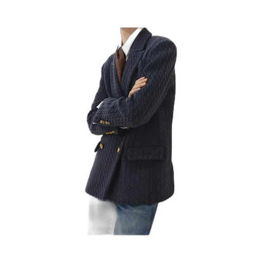 Double-Breasted Knitted Blazer