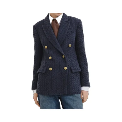 Double-Breasted Knitted Blazer