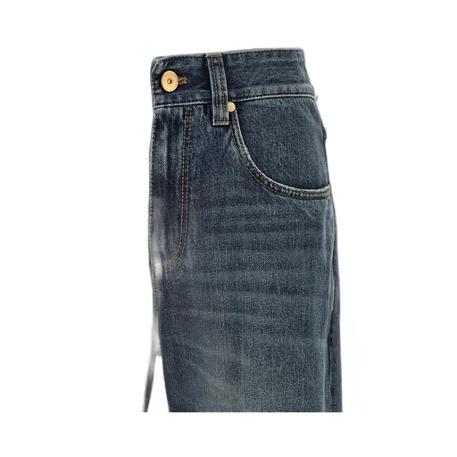 Monile Detailed Straight-Leg Jeans