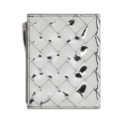 Metallic Woven Zip-Up Wallet