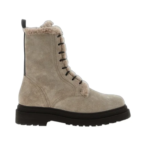 Lace-Up Shearling Boots