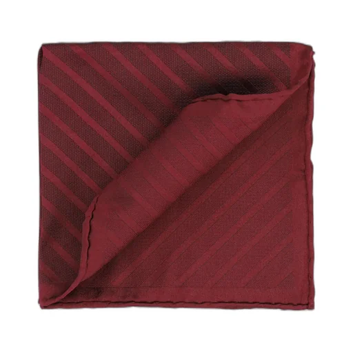 Diagonal-Striped Silk Pocket Square