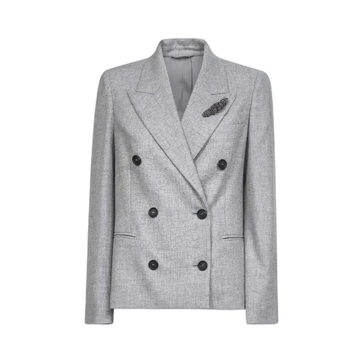 Monili Detailed Double-Breasted Blazer