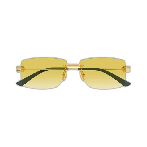 Rectangle-Frame Rimless Sunglasses