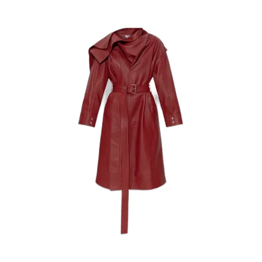 Belted Waist Leather Coat
