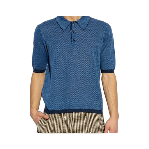 Patterned Short-Sleeved Polo Shirt