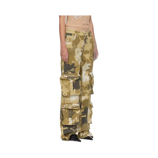 Camouflage Printed Straight Leg Cargo Jeans