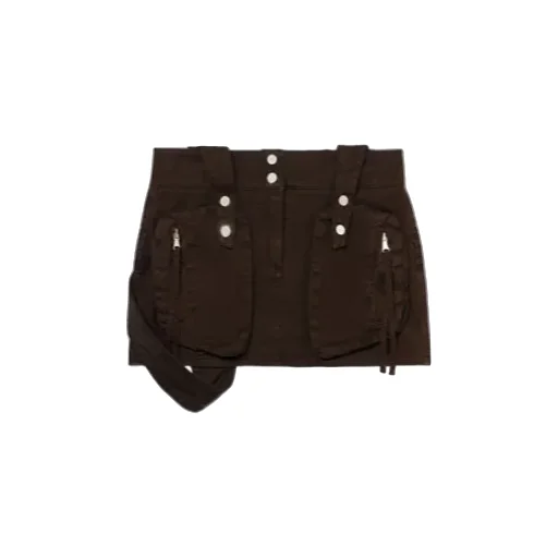 Cargo-Pockets Twill Mini Skirt