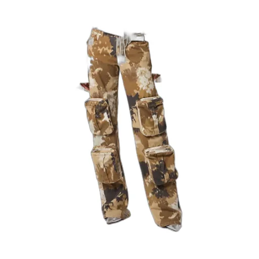 Camouflage Printed Straight Leg Cargo Jeans