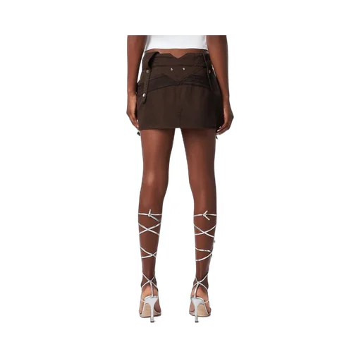 Cargo-Pockets Twill Mini Skirt