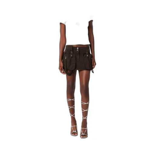 Cargo-Pockets Twill Mini Skirt