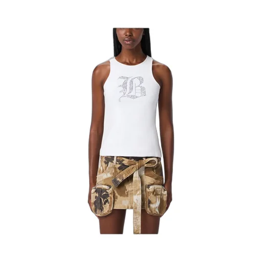 Logo Embellished Ribbed-Knit Tank Top