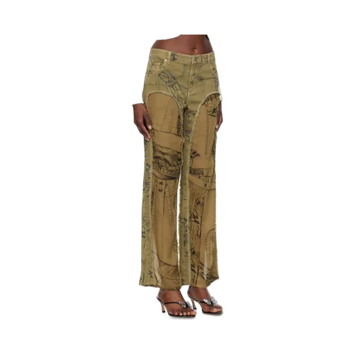 Semi-Sheer Panel Trousers