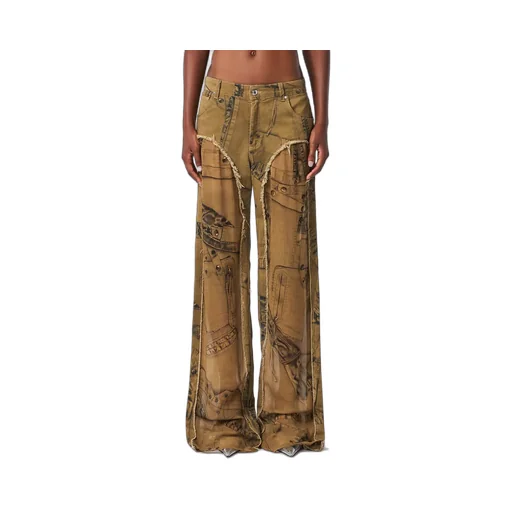 Semi-Sheer Panel Trousers