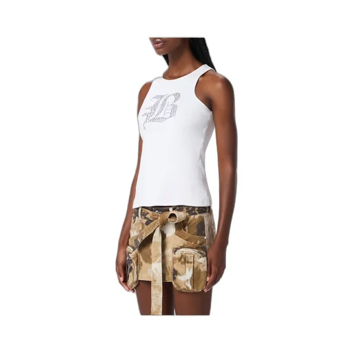 Logo Embellished Ribbed-Knit Tank Top