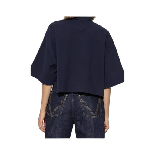 Short Sleeved Cropped Polo Shirt
