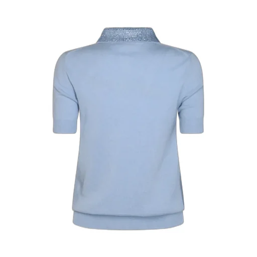 Short Sleeve Embellished Knitted Top