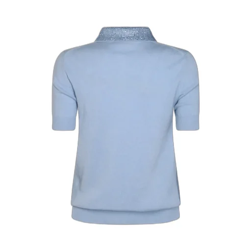 Short Sleeve Embellished Knitted Top