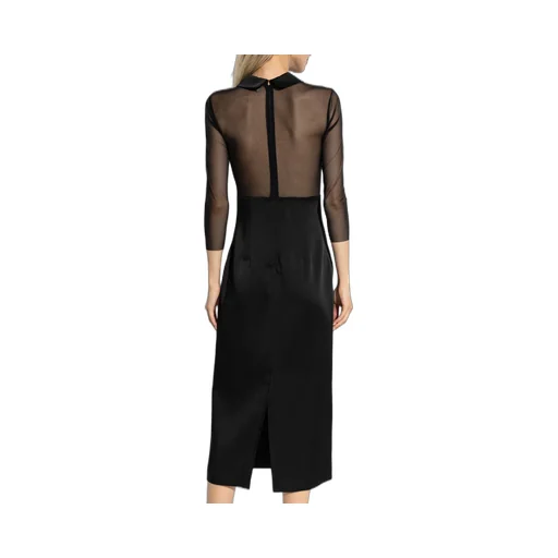 Heart-Patch Satin Midi Dress