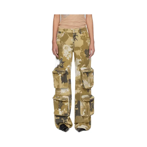 Camouflage Printed Straight Leg Cargo Jeans