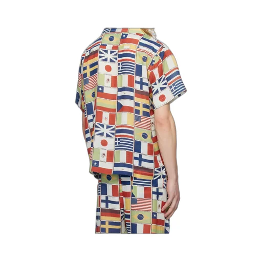 Flag-Print Linen Shirt
