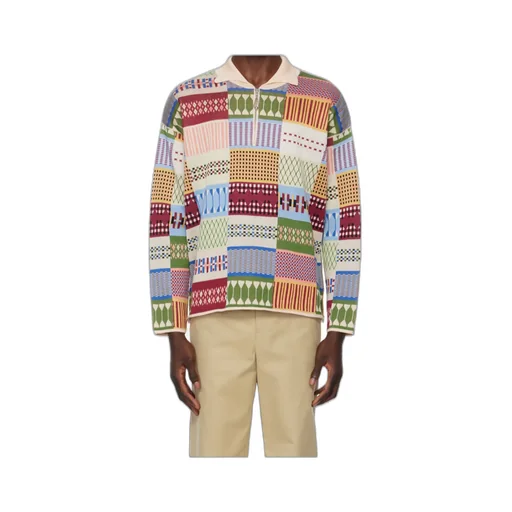 Sampler Geometric-Print Polo Jumper