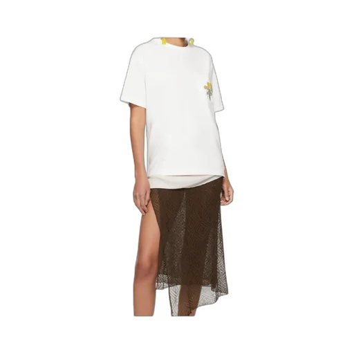 Flower Logo-Embroidery T-Shirt