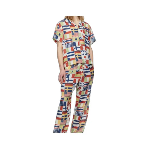 Flag-Print Linen Shirt