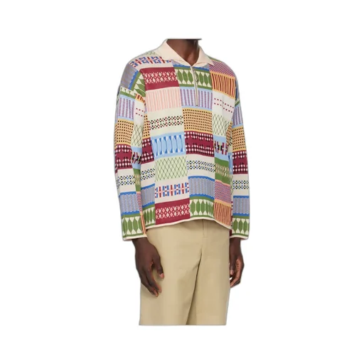 Sampler Geometric-Print Polo Jumper