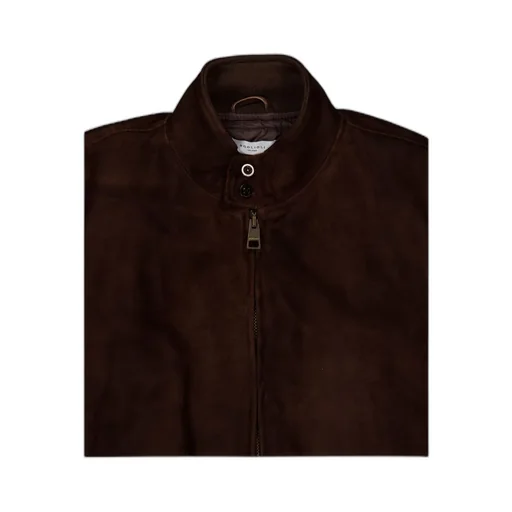 Zip-Up Leather Bomber Jacket