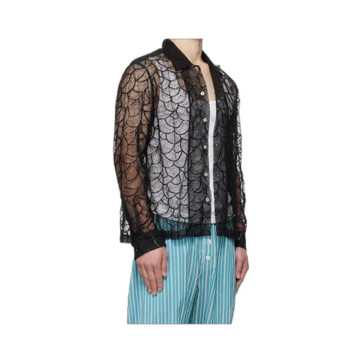 Intricate Pattern Button-Up Shirt